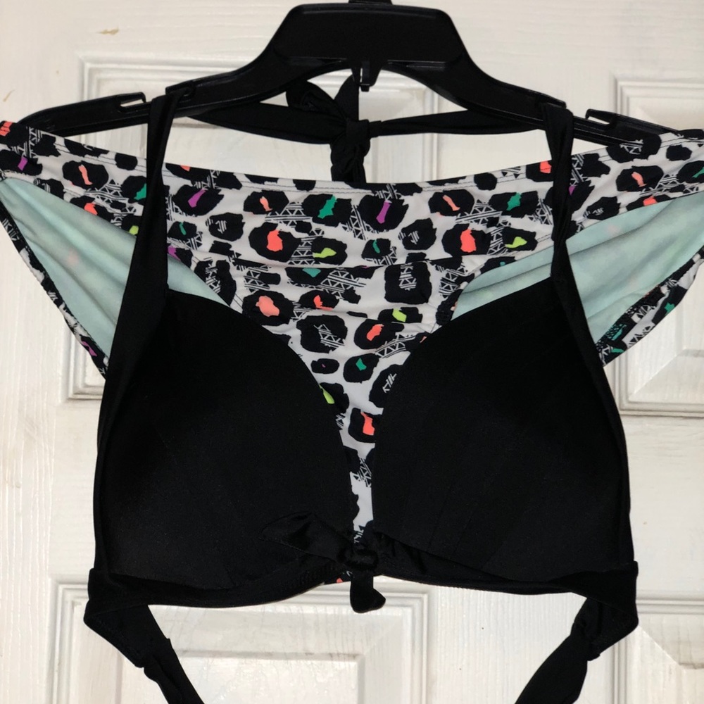 Black and cheetah bottom bikini
